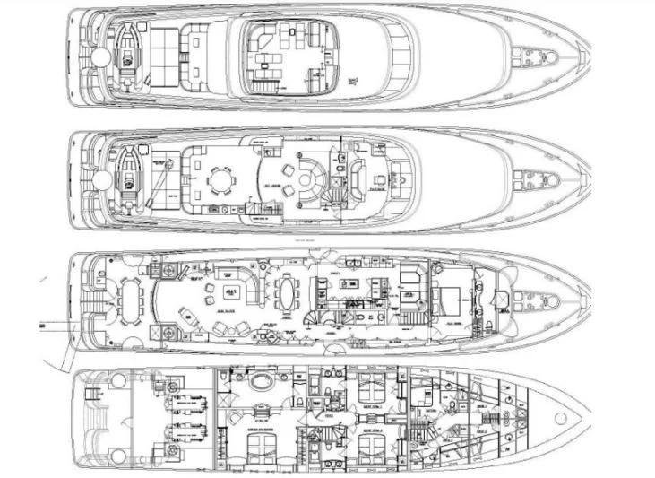 diagram aboard SIDRA Yacht for Sale
