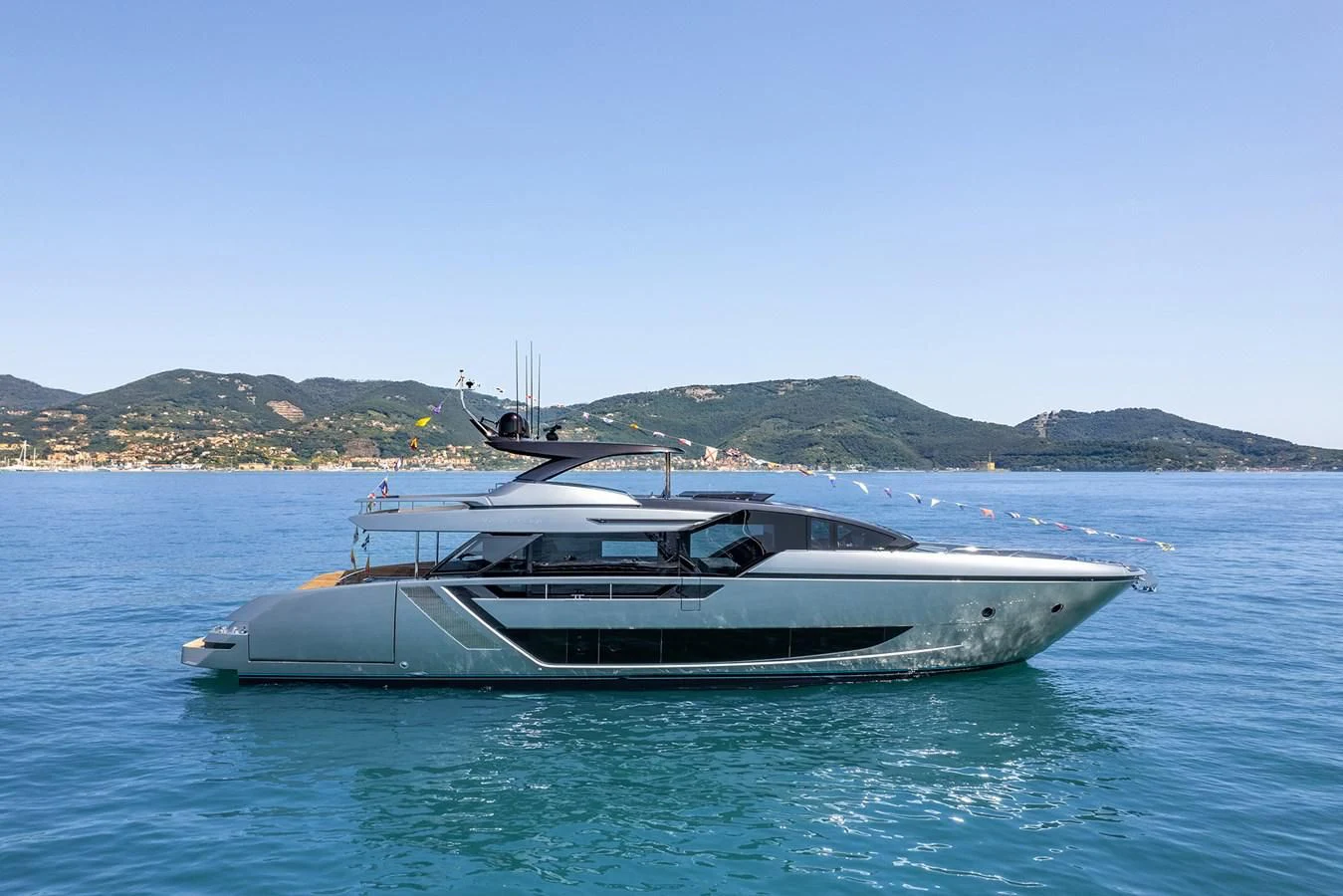 a boat on the water aboard RIVA 82 DIVA Yacht for Sale