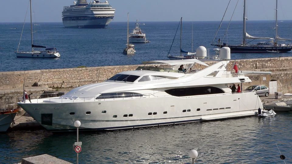 a white yacht in the water aboard TWO KAY Yacht for Sale