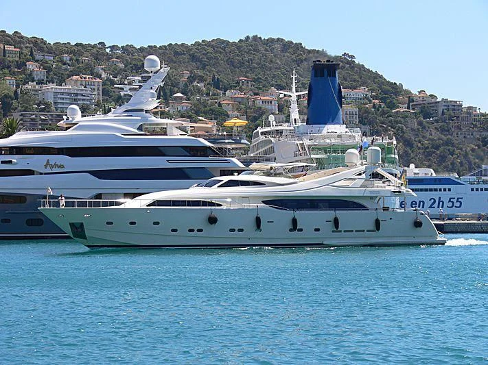 a large white yacht aboard TWO KAY Yacht for Sale