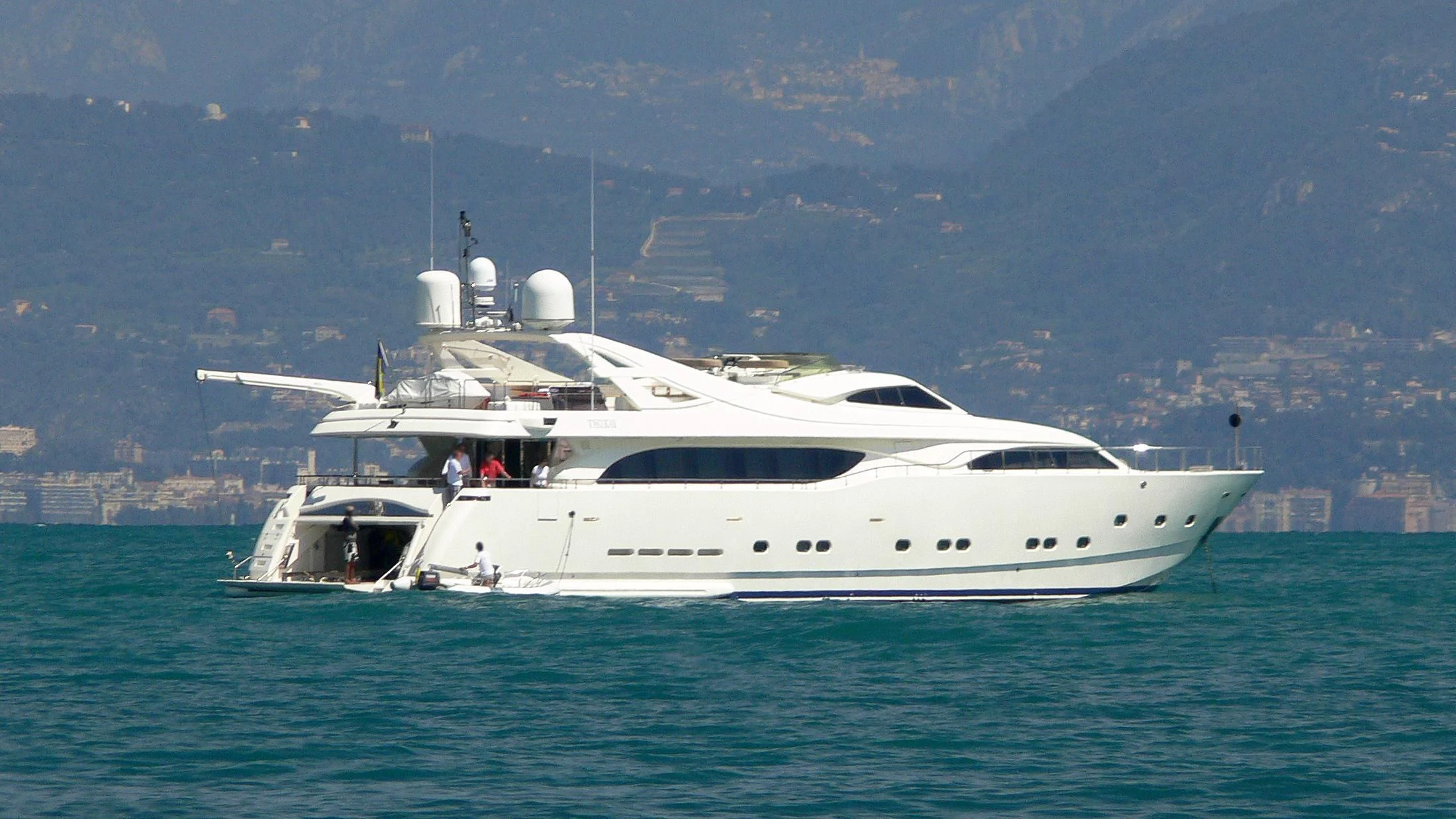 a white yacht in the water aboard TWO KAY Yacht for Sale
