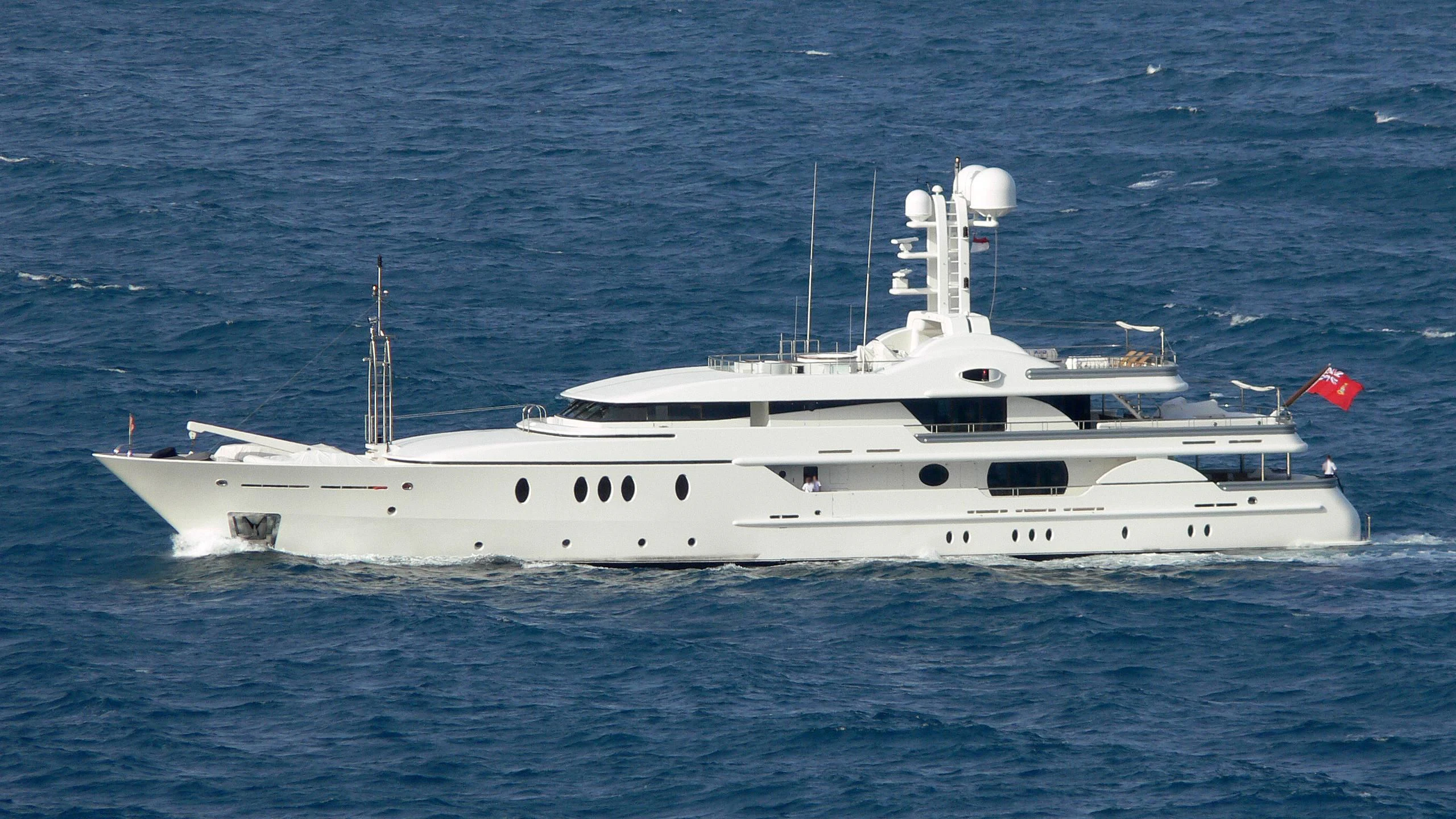 a white boat in the water aboard LIGHTNING Yacht for Sale