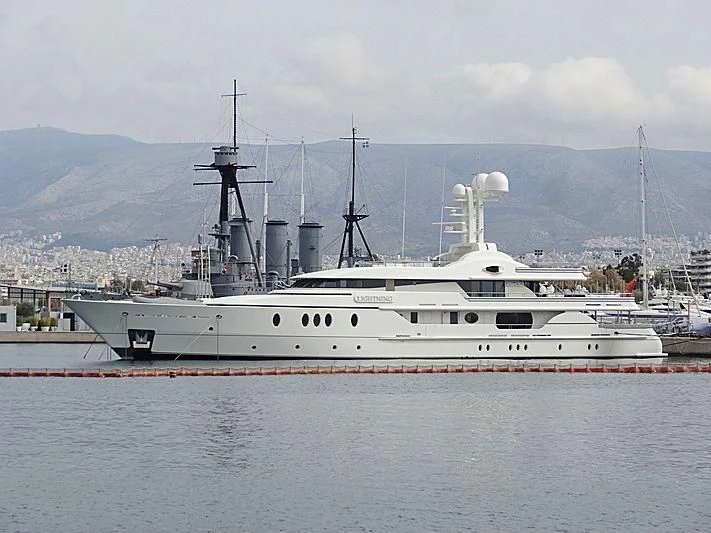 a large white ship aboard LIGHTNING Yacht for Sale