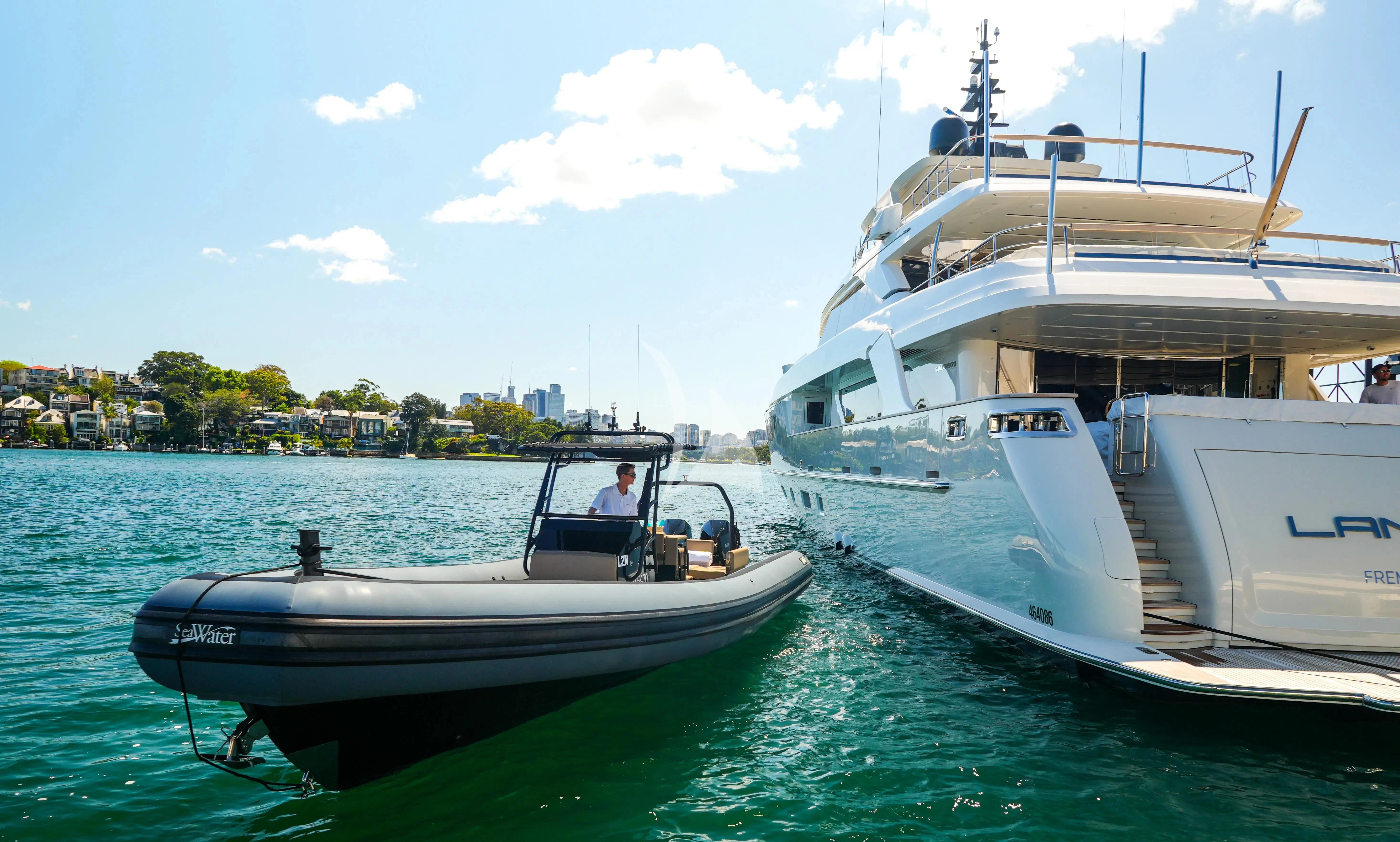 a boat and a boat in the water aboard LANCE Yacht for Sale