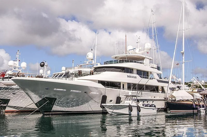 a group of boats in a harbor aboard JESTSTREAM Yacht for Sale