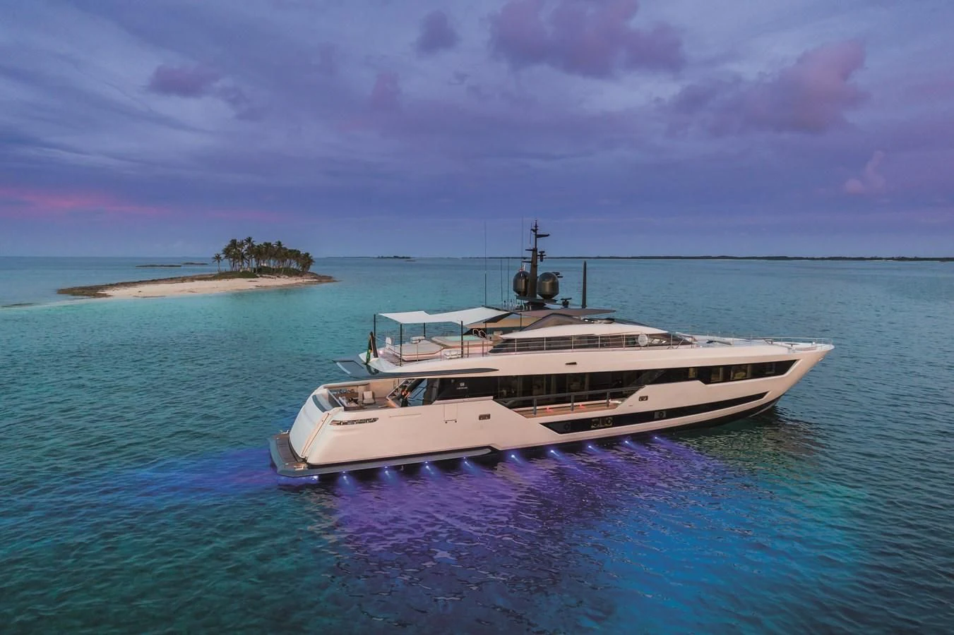 a boat on the water aboard NEVER BLUE Yacht for Sale