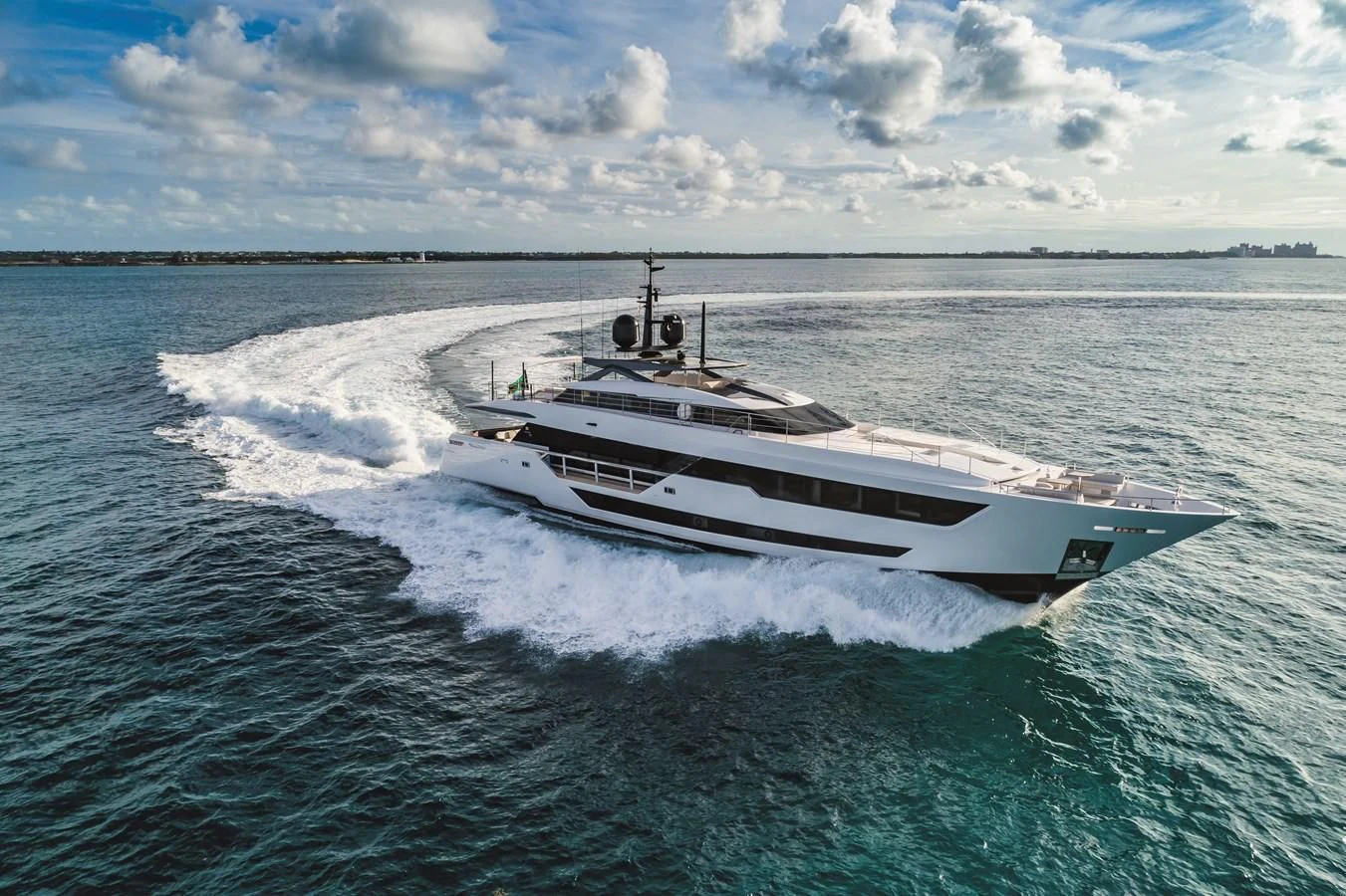 a boat on the water aboard NEVER BLUE Yacht for Sale