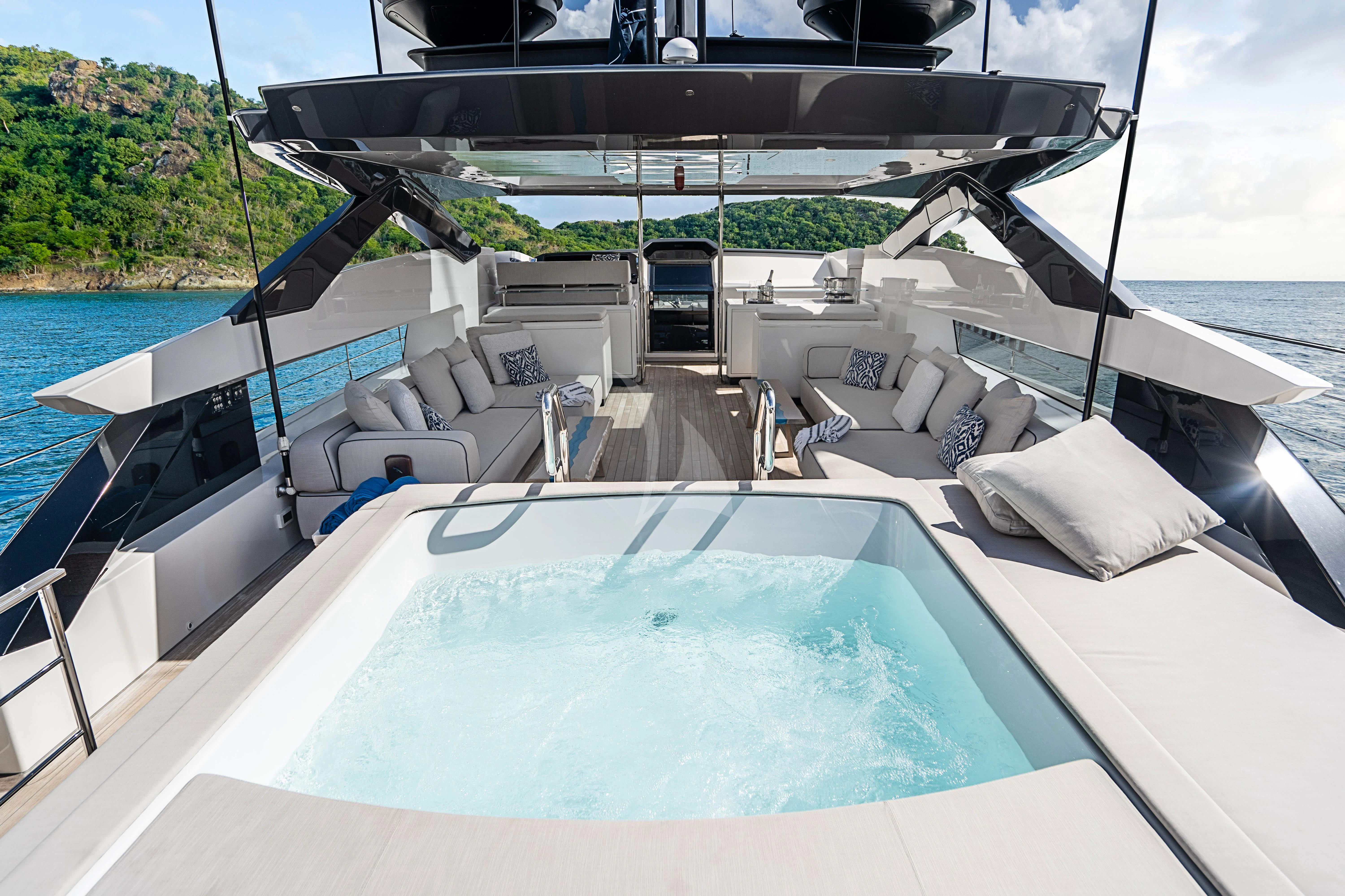 a boat on the water aboard NEVER BLUE Yacht for Sale