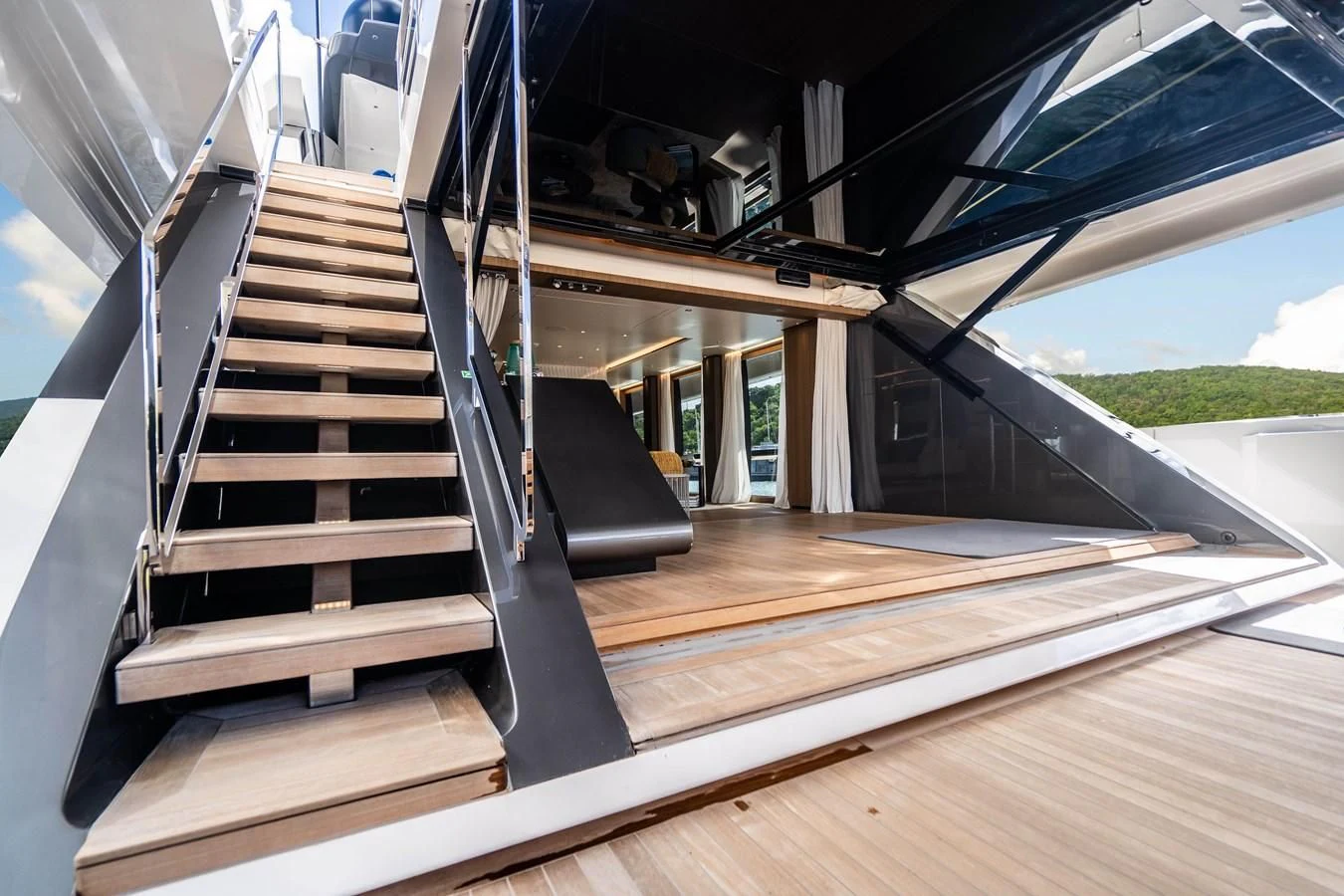 a boat on the water aboard NEVER BLUE Yacht for Sale