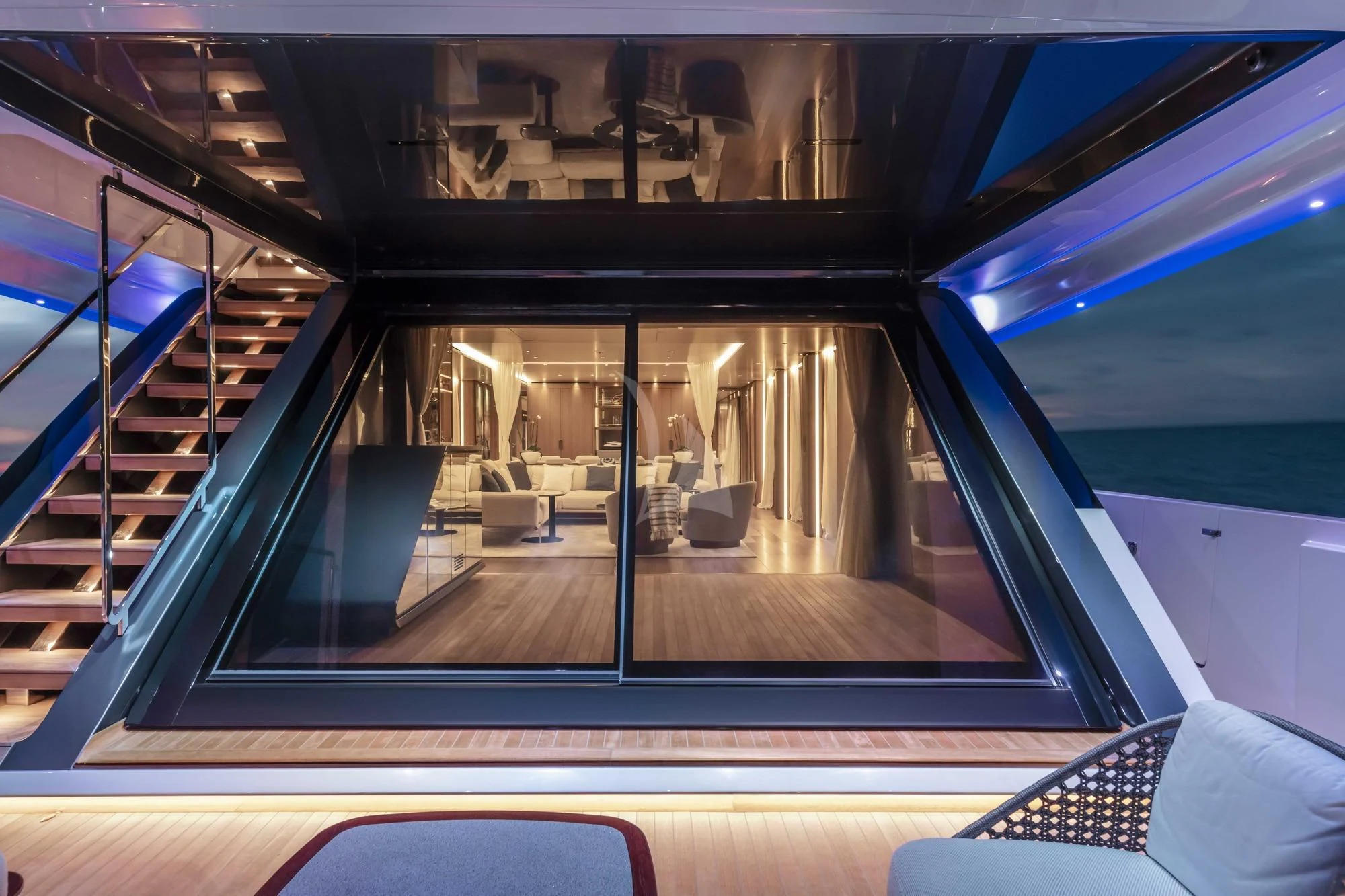 inside of a vehicle aboard NEVER BLUE Yacht for Sale