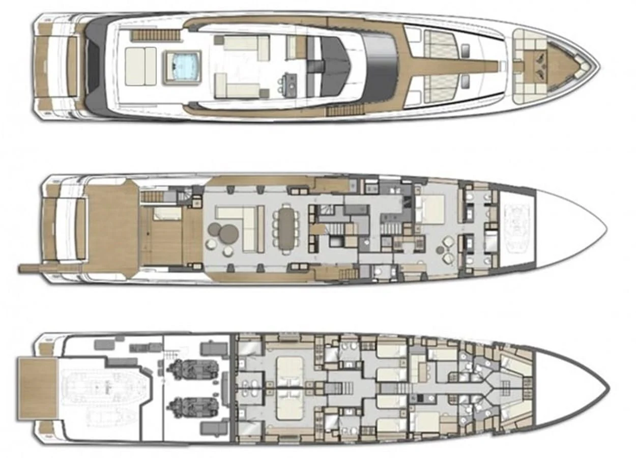 diagram, engineering drawing aboard NEVER BLUE Yacht for Sale