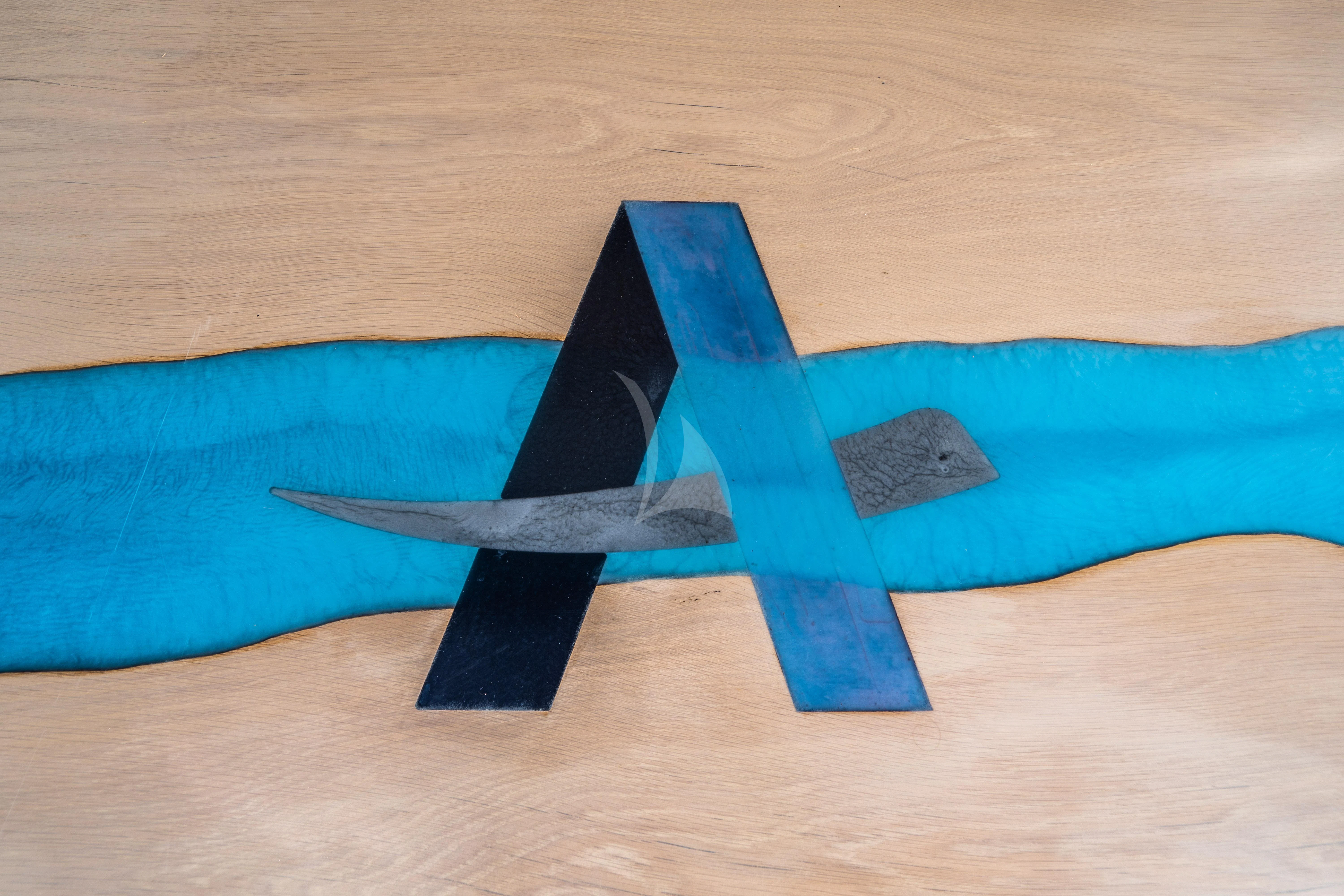 a blue fabric with a hole in it aboard NEVER BLUE Yacht for Sale