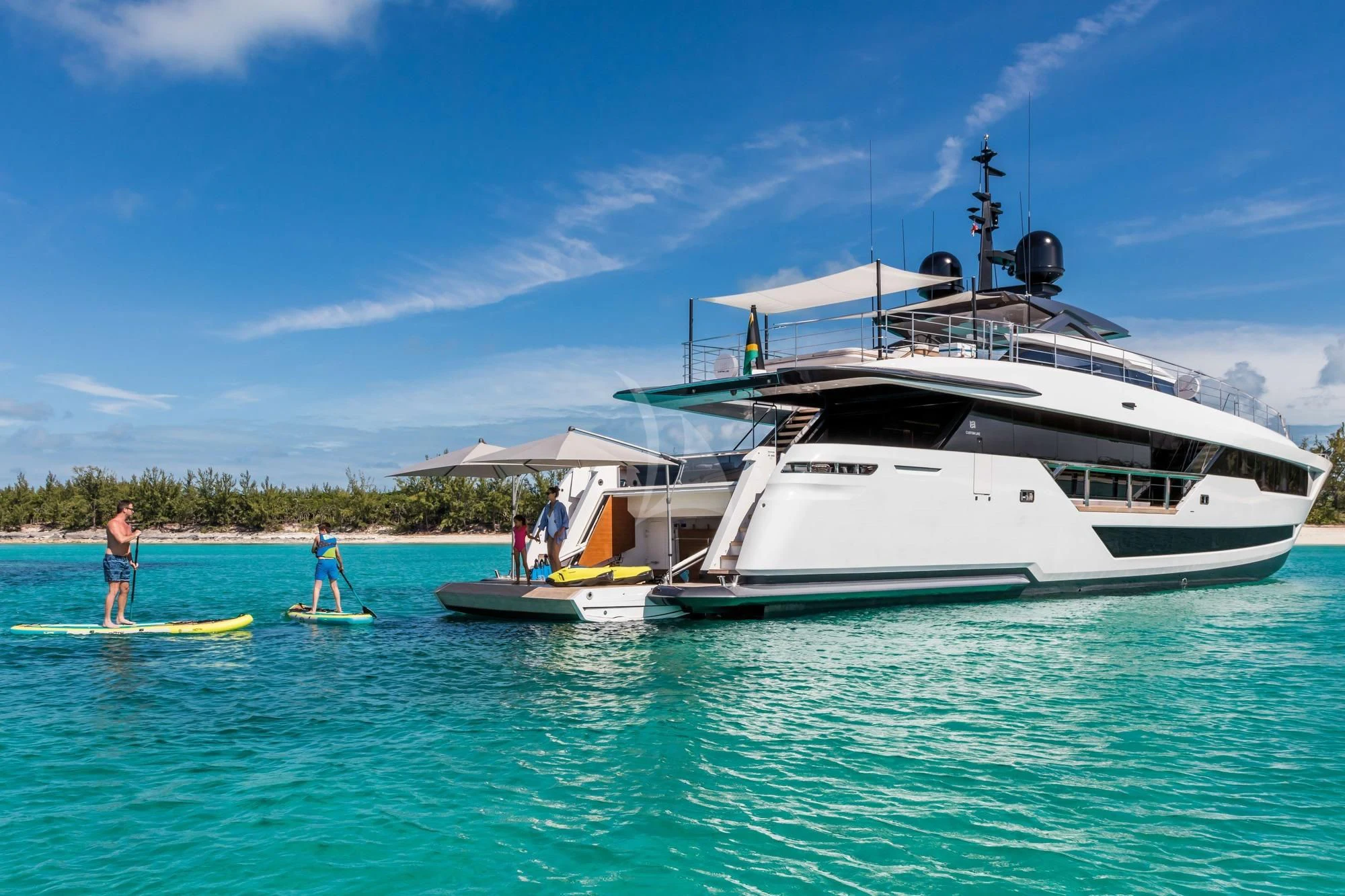 a boat in the water aboard NEVER BLUE Yacht for Sale