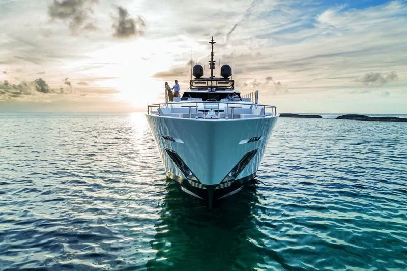 a boat in the water aboard NEVER BLUE Yacht for Sale