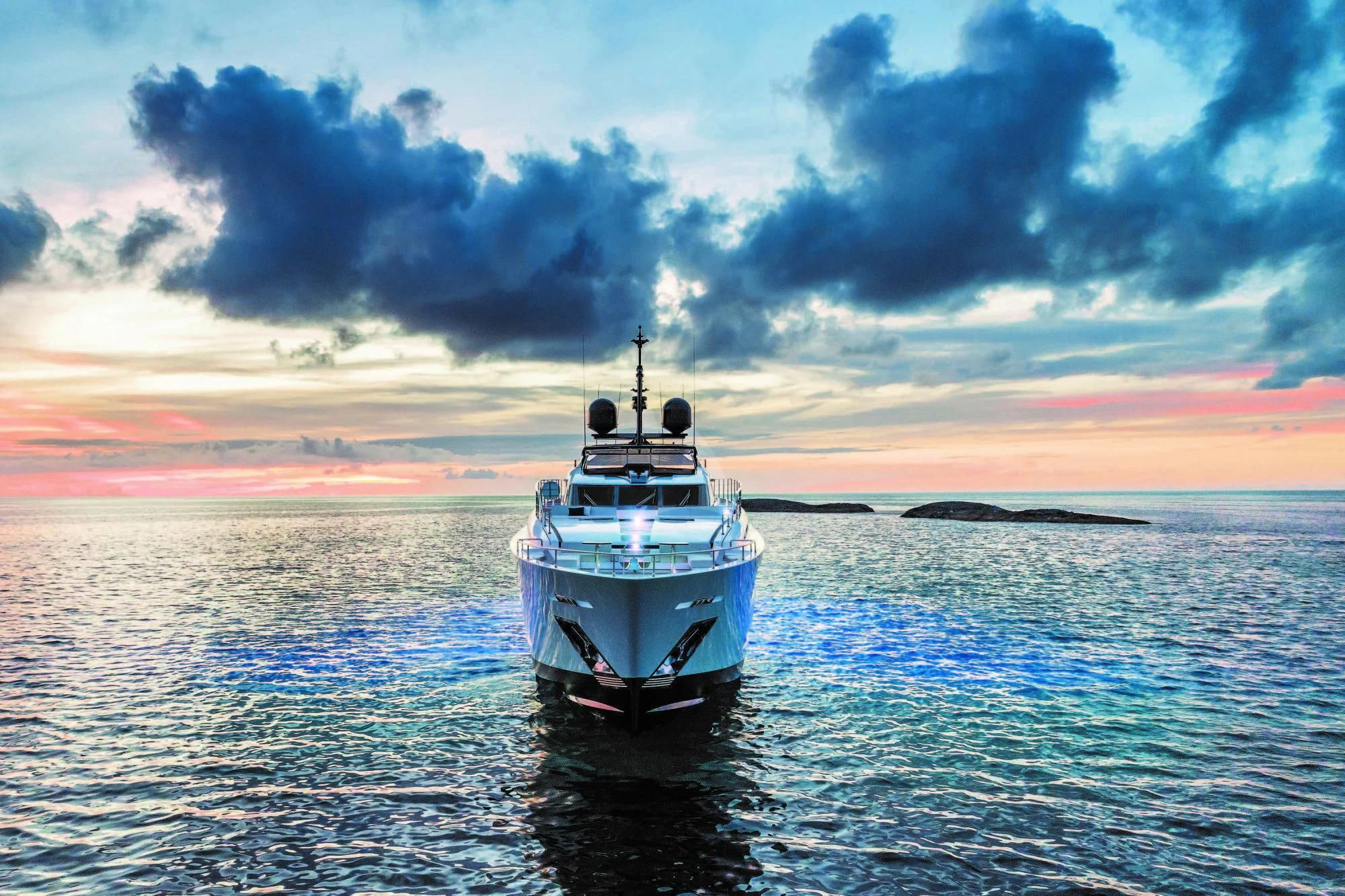 a boat in the water aboard NEVER BLUE Yacht for Sale