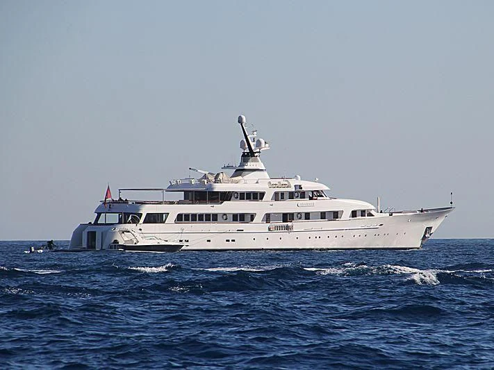 a white boat in the water aboard ITOTO Yacht for Charter