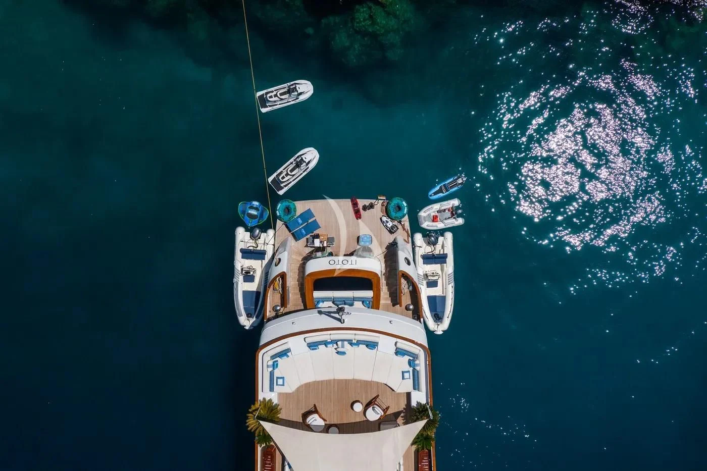 a space ship in space aboard ITOTO Yacht for Charter