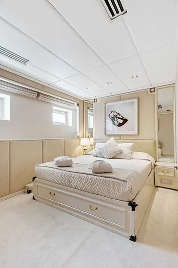 a bed in a room aboard ITOTO Yacht for Charter