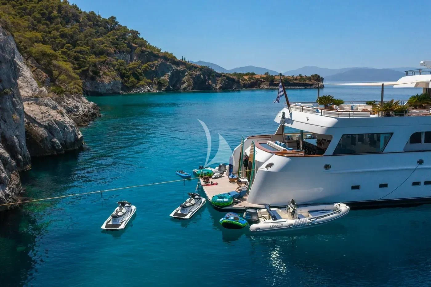 boats in the water aboard ITOTO Yacht for Charter