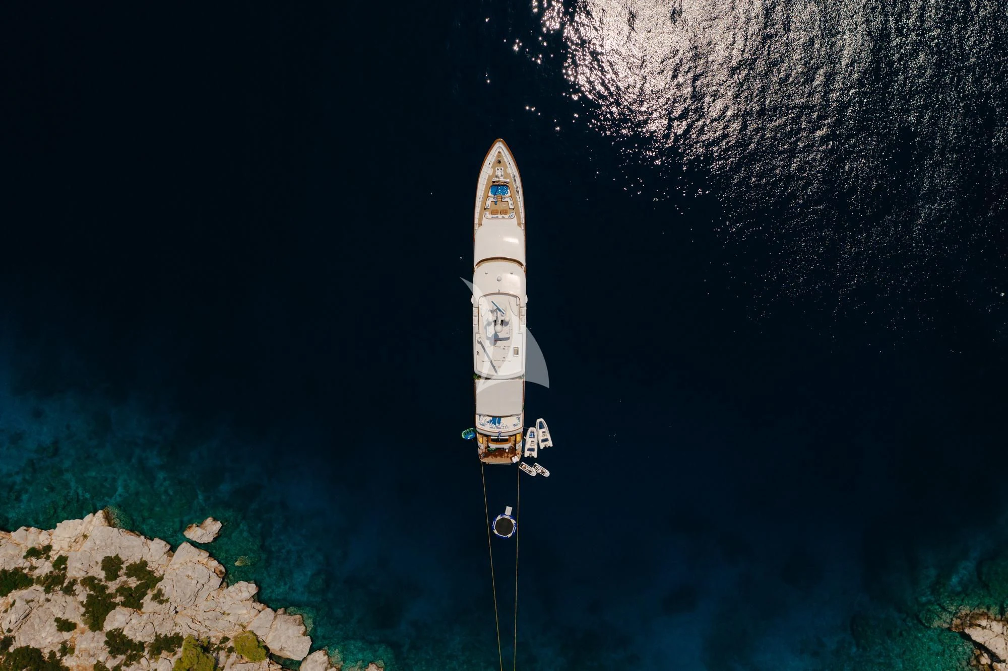 a rocket in the sky aboard ITOTO Yacht for Charter