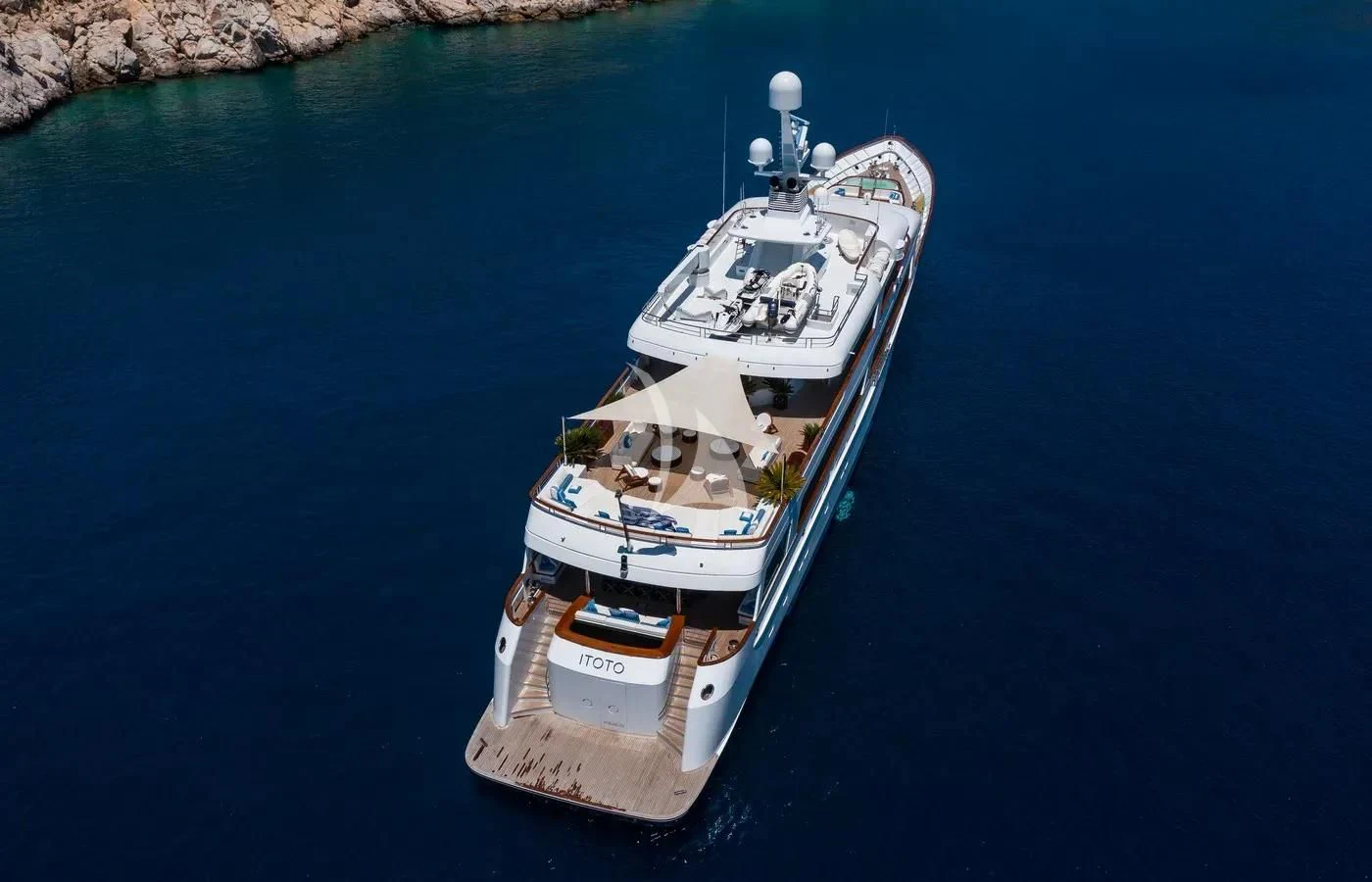a boat in the water aboard ITOTO Yacht for Charter