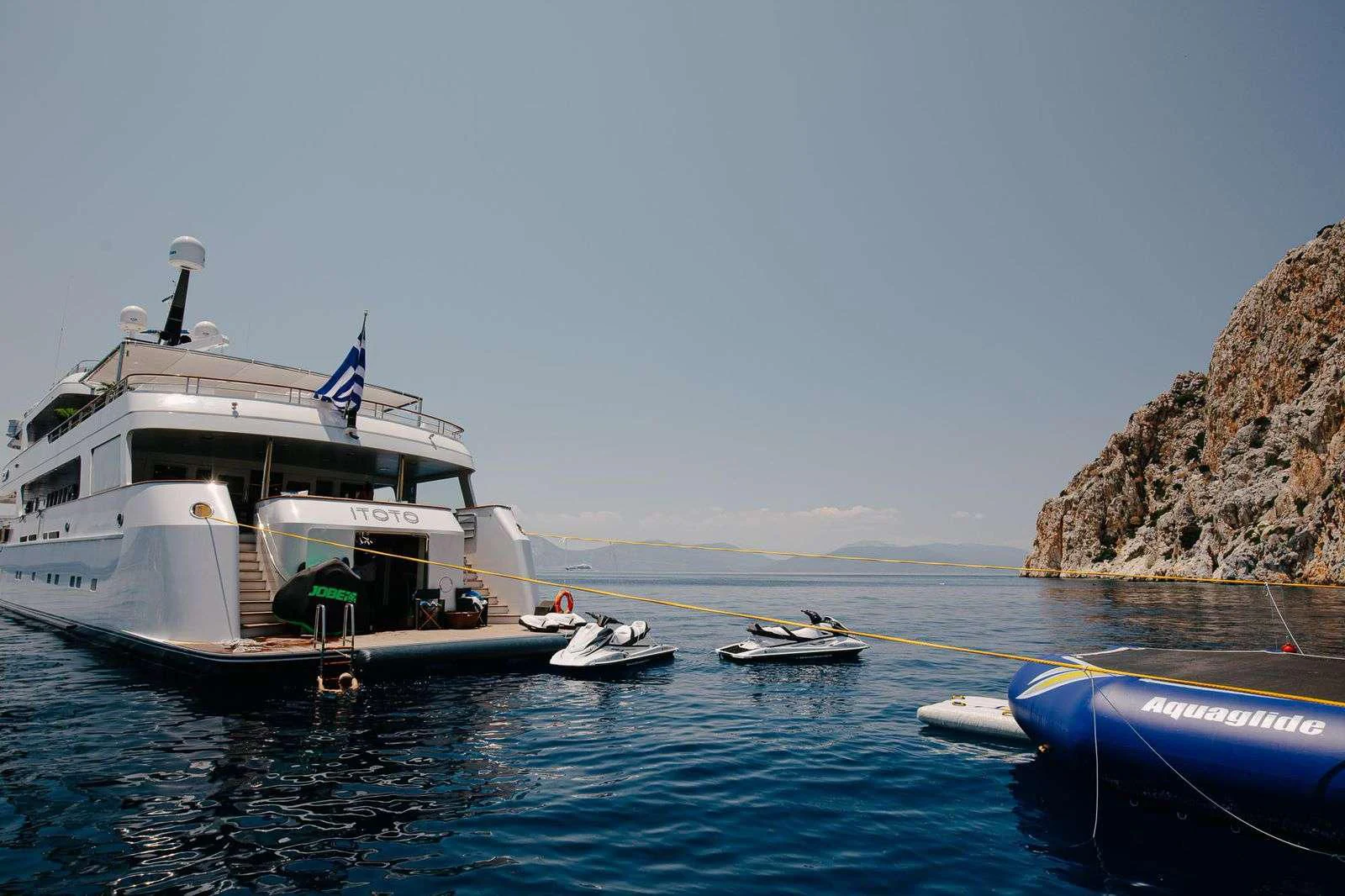 a boat in the water aboard ITOTO Yacht for Charter
