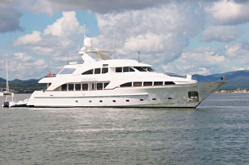 a large white yacht aboard GALLUS Yacht for Sale