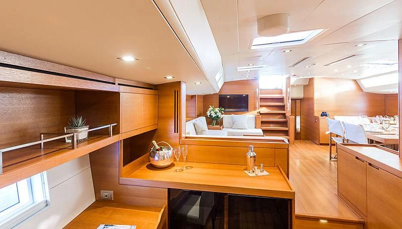 a modern looking kitchen aboard INTO THE SUNSET Yacht for Sale