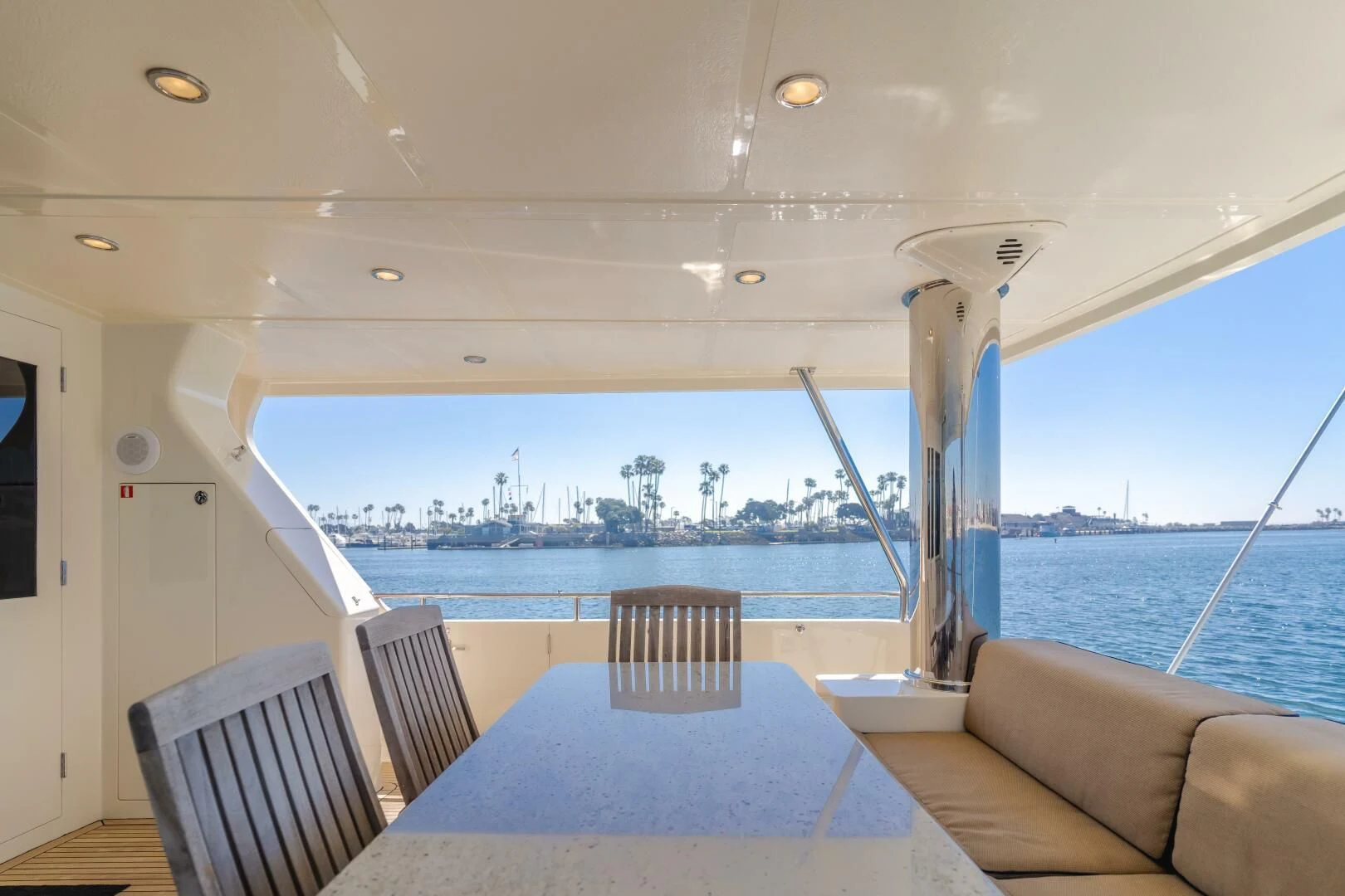 a table on a boat aboard AL DI LA Yacht for Sale