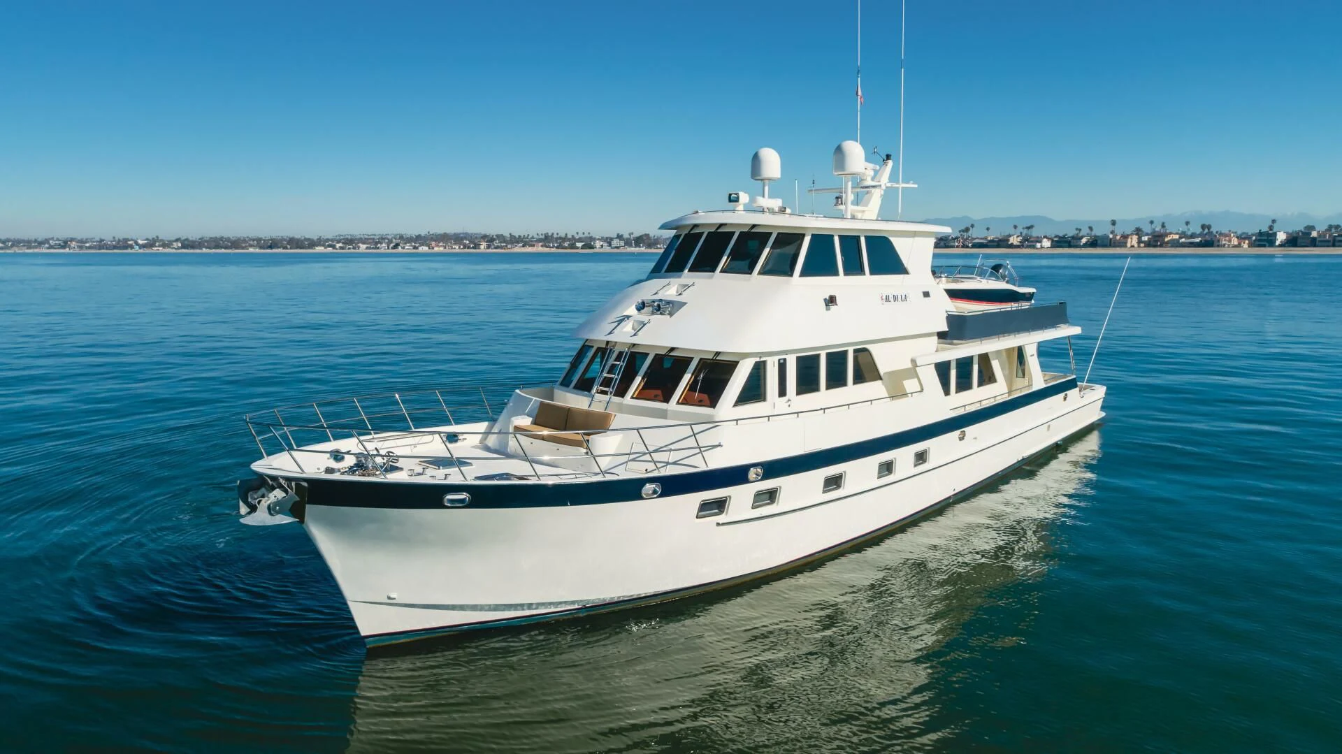 a boat on the water aboard AL DI LA Yacht for Sale