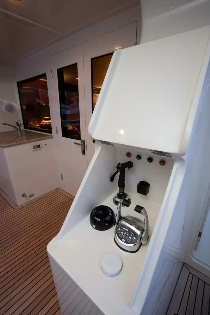 a white rectangular object with black buttons aboard AL DI LA Yacht for Sale