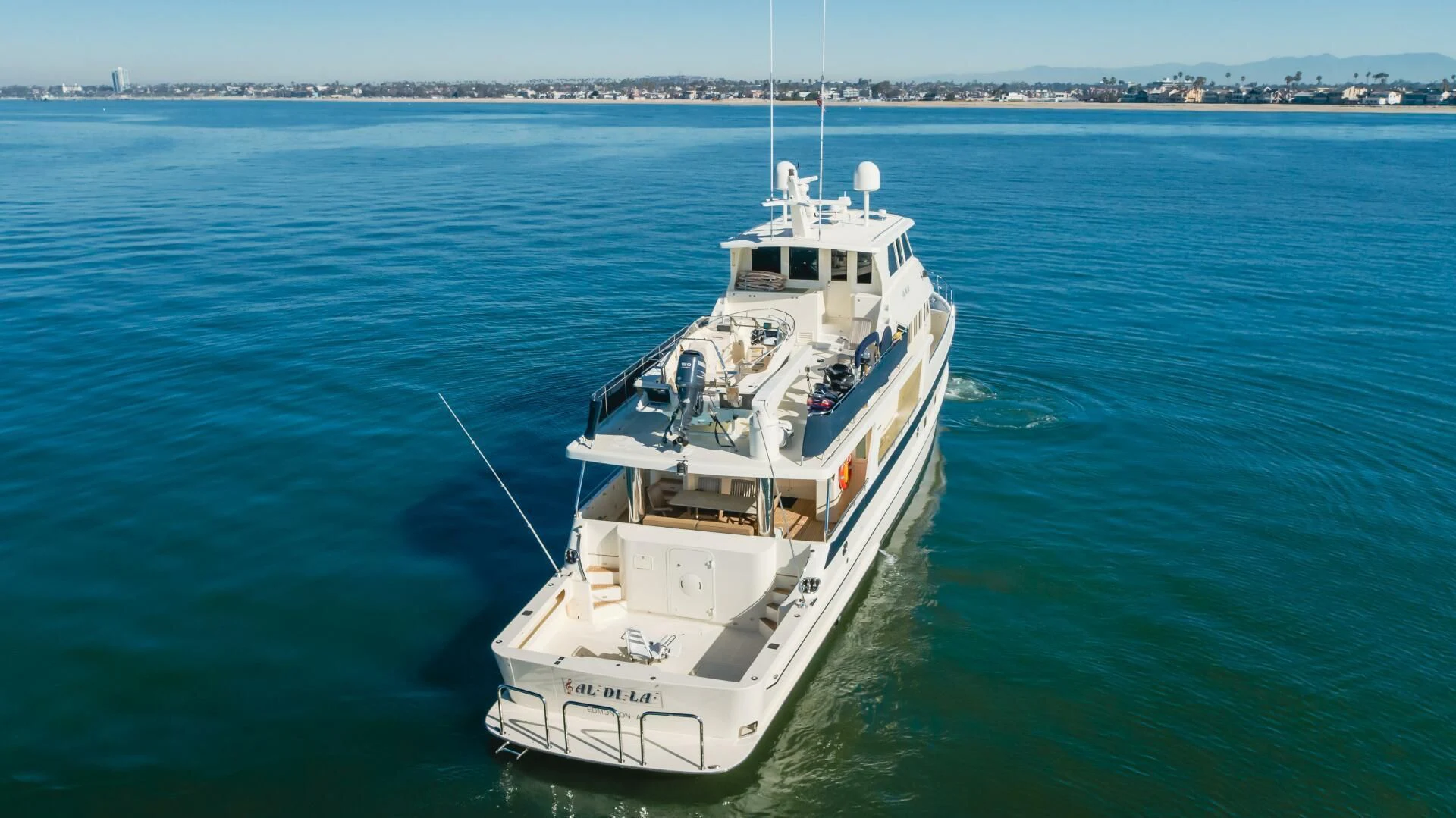 a boat in the water aboard AL DI LA Yacht for Sale