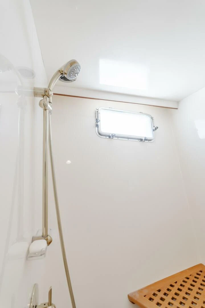 a shower with a light fixture aboard AL DI LA Yacht for Sale