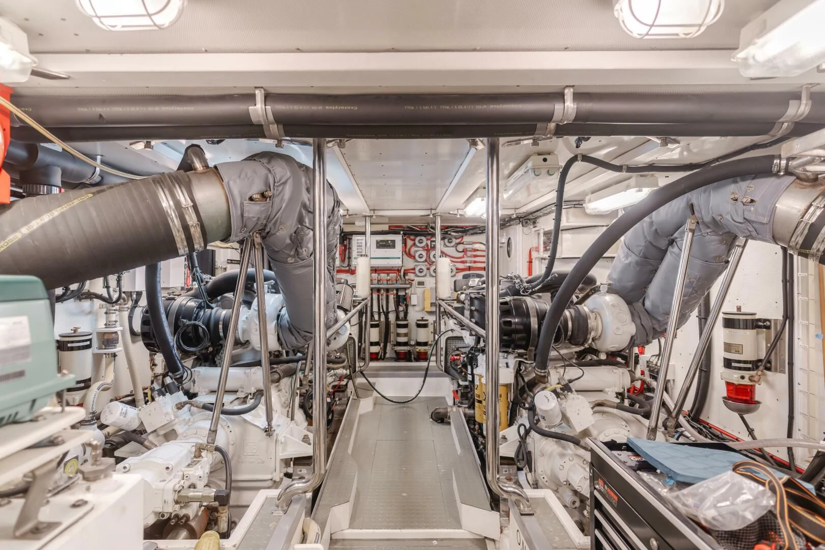 a room with machinery aboard AL DI LA Yacht for Sale