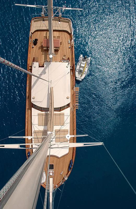 a space shuttle in the water aboard SCHATZ Yacht for Sale