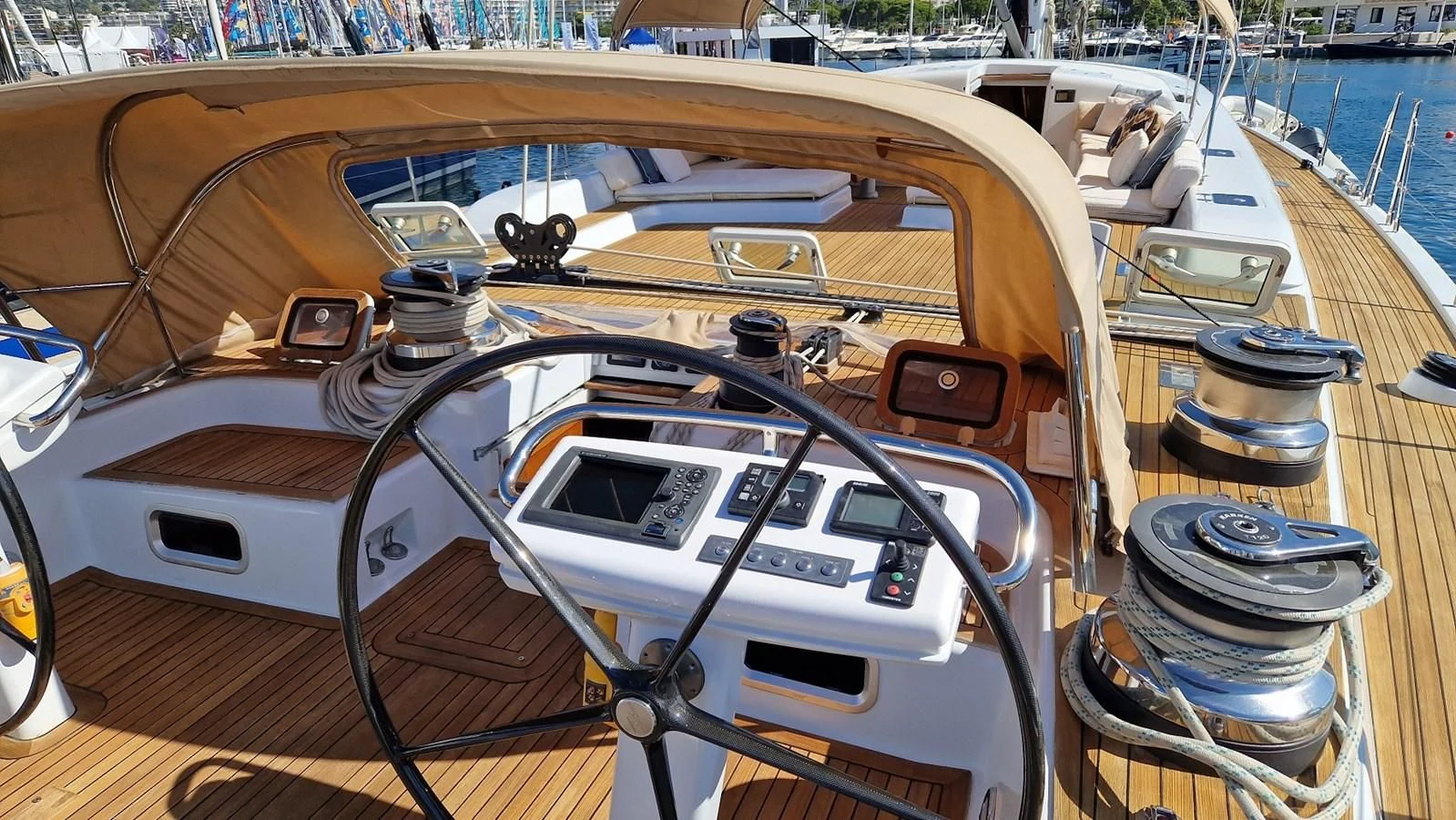 the inside of a boat aboard MEDUSA Yacht for Sale