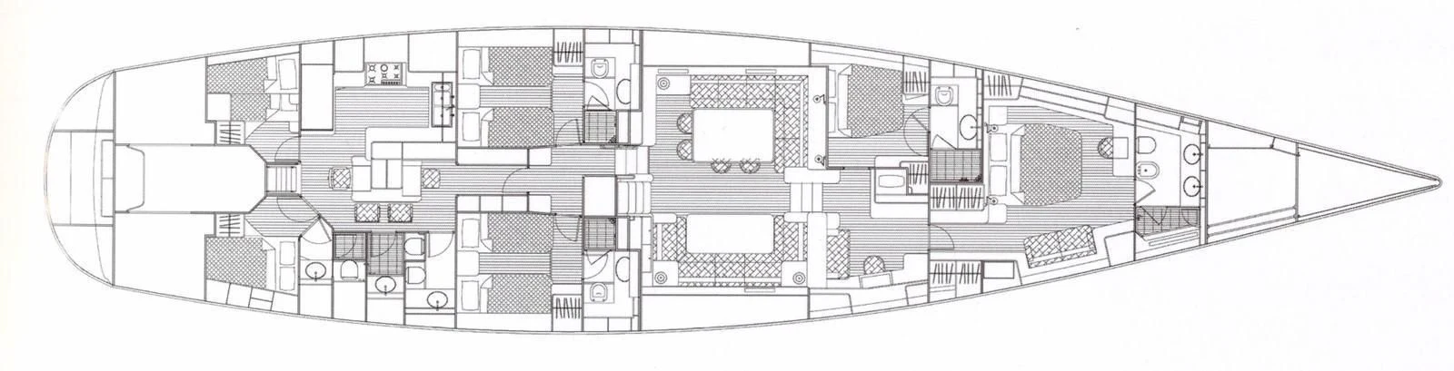 a drawing of a building aboard MEDUSA Yacht for Sale