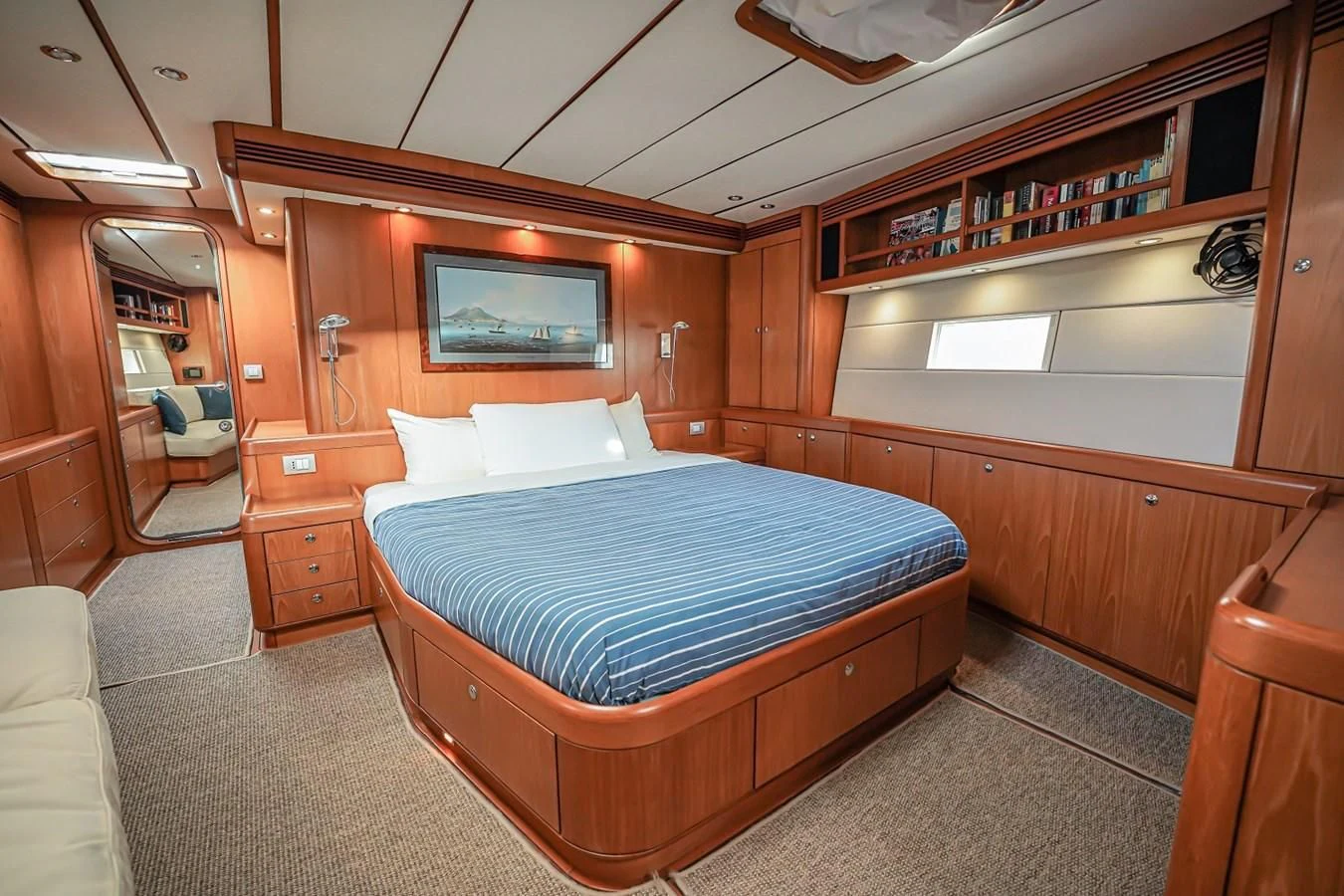 a bed in a cabin aboard MEDUSA Yacht for Sale