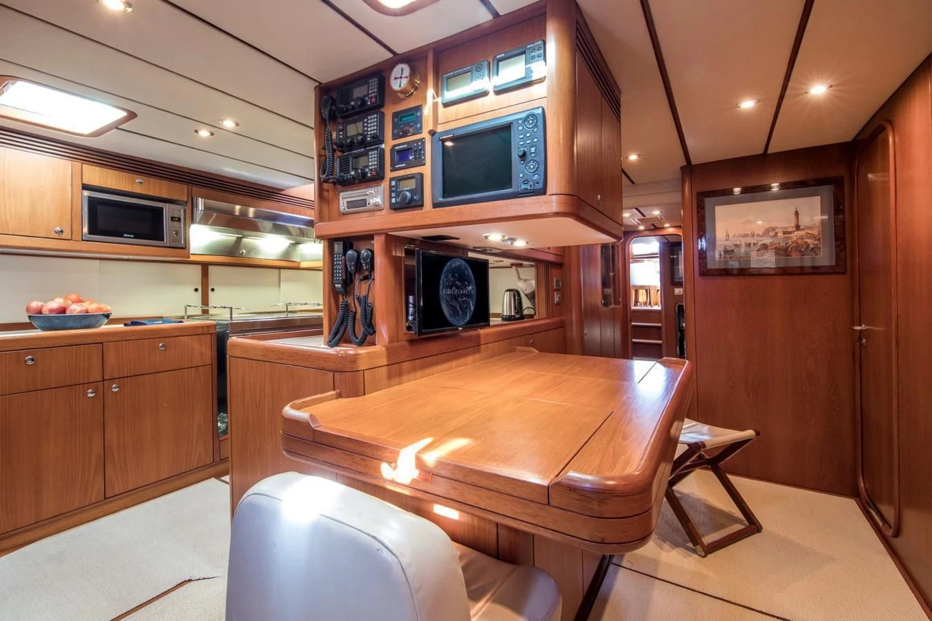 a room with a table and chairs aboard MEDUSA Yacht for Sale