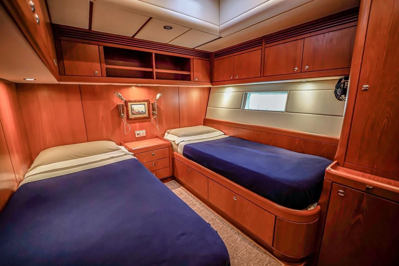 a couple of beds in a cabin aboard MEDUSA Yacht for Sale