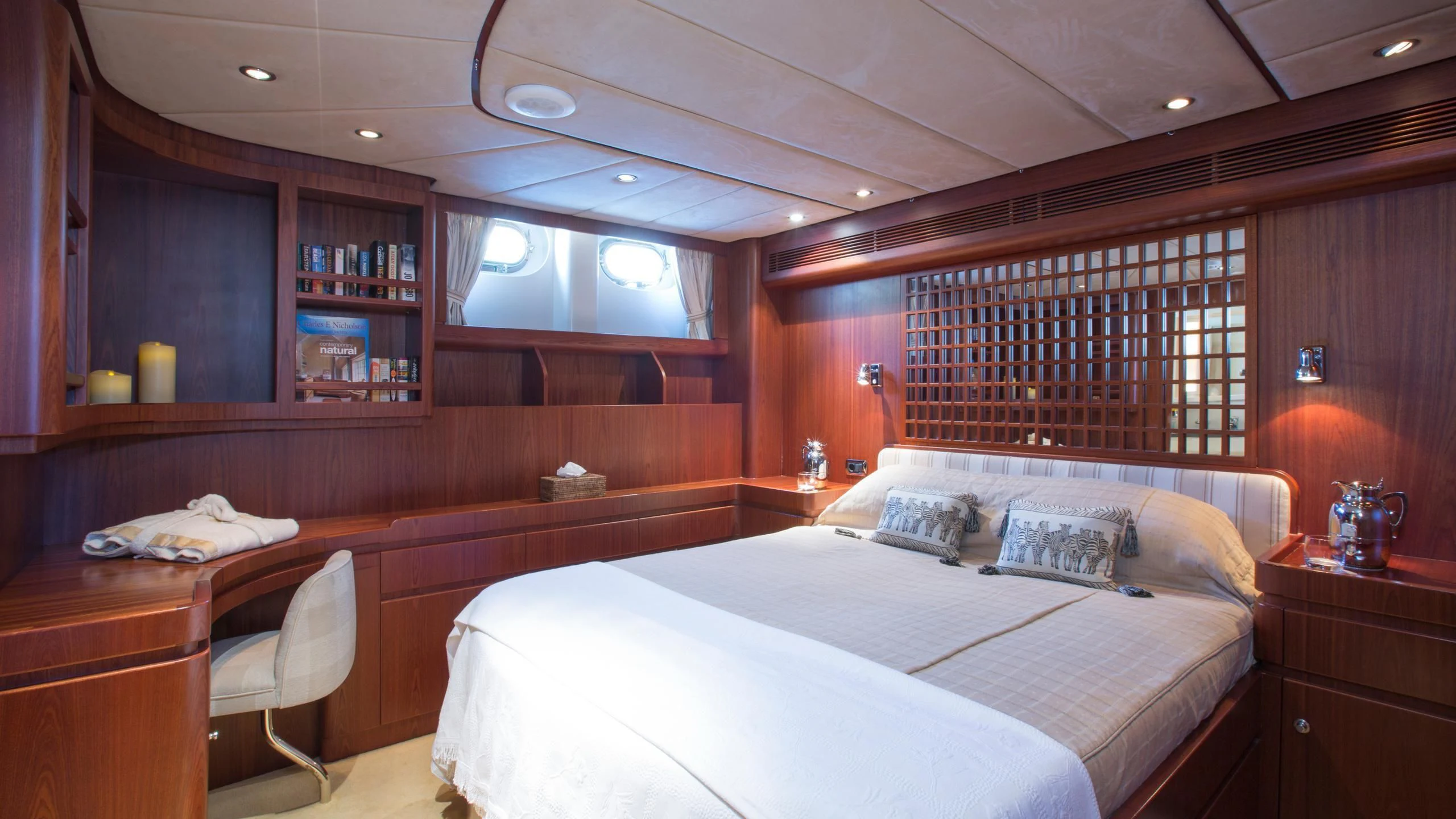 a room with two beds aboard INFATUATION Yacht for Sale