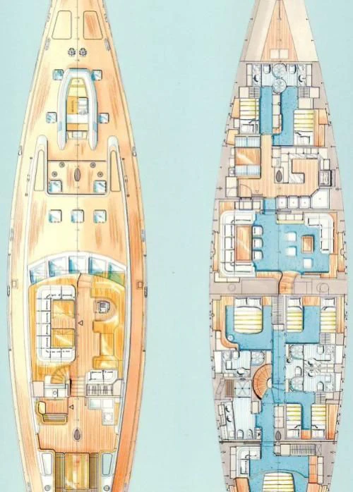 a couple of large buildings aboard INFATUATION Yacht for Sale