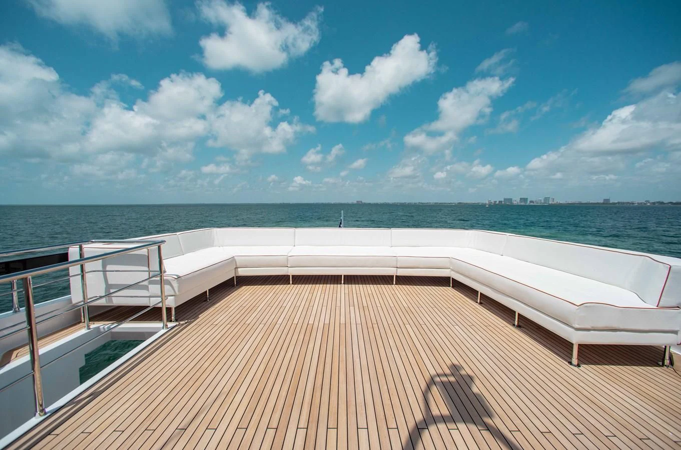 a deck overlooking the ocean aboard KIYOMIZU Yacht for Sale
