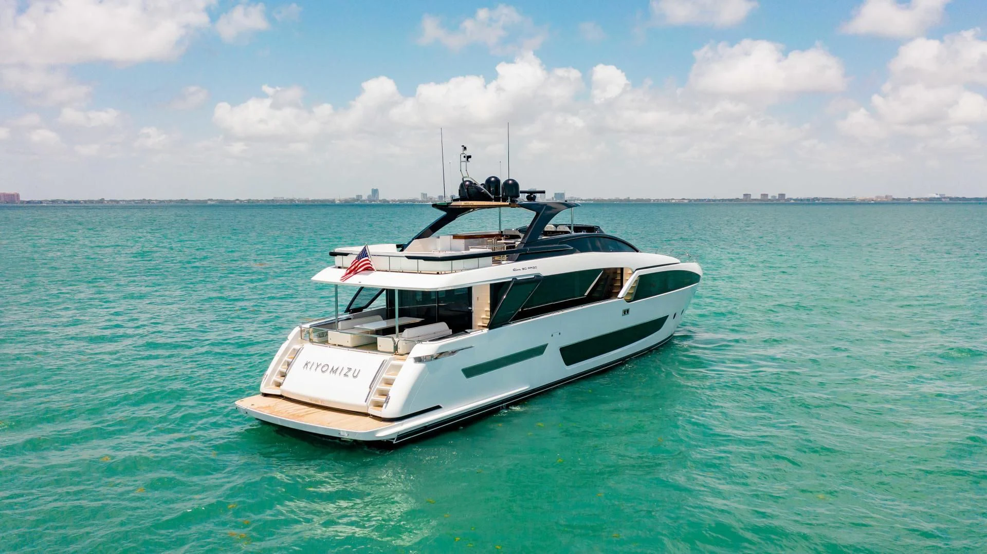 a boat in the water aboard KIYOMIZU Yacht for Sale
