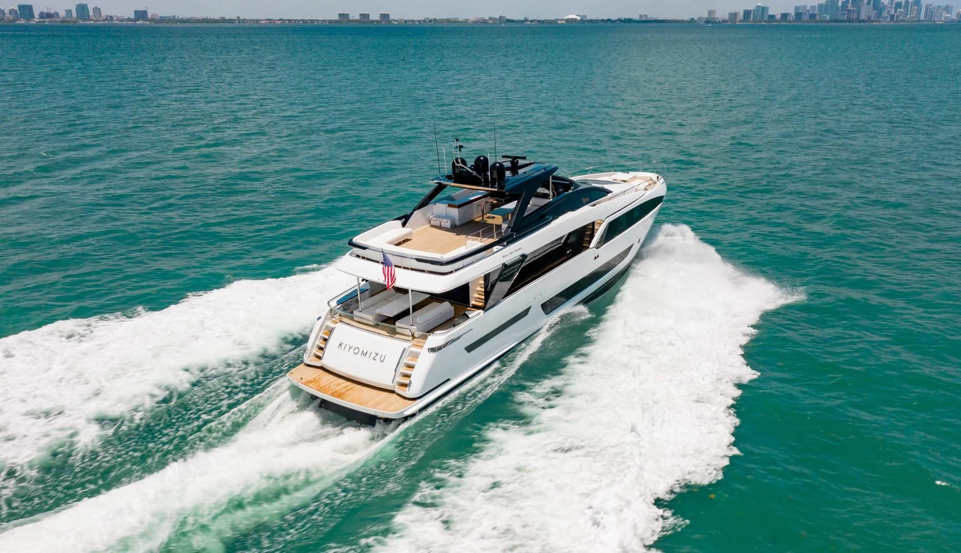 a boat on the water aboard KIYOMIZU Yacht for Sale