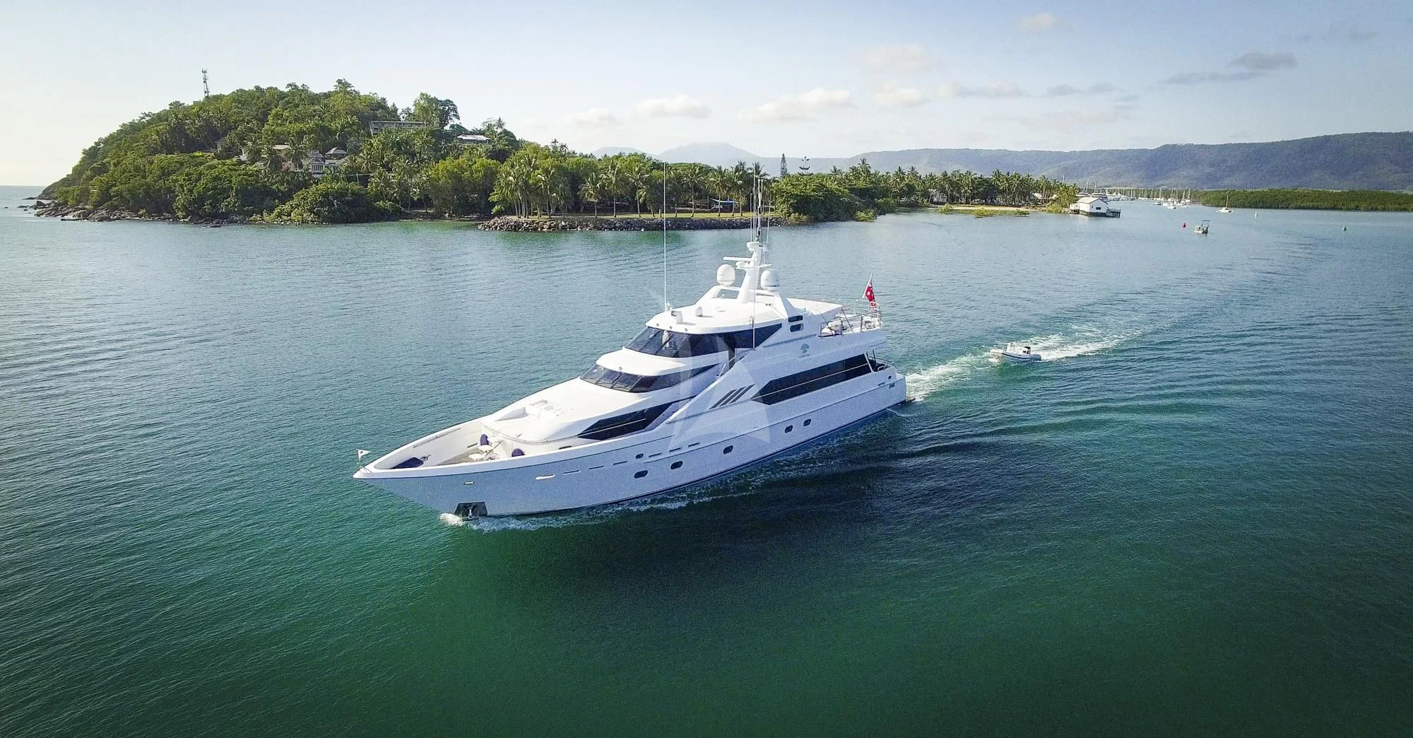 a boat on the water aboard FLYING FISH Yacht for Sale