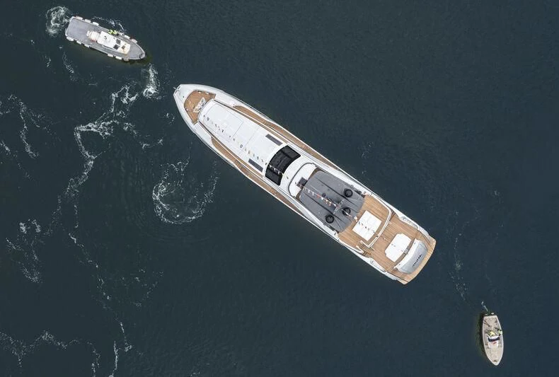 a satellite in space aboard PERSHING 140 Yacht for Sale
