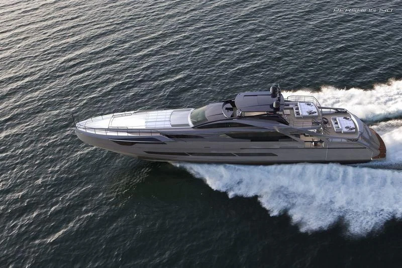 a space shuttle flying over a body of water aboard PERSHING 140 Yacht for Sale