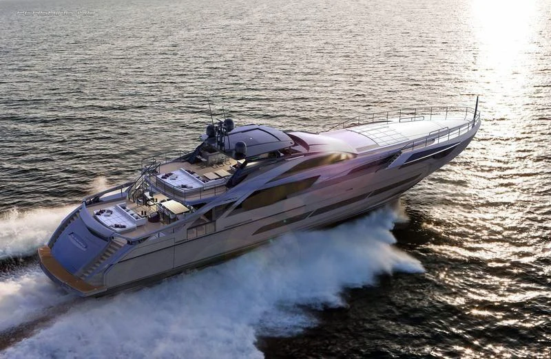 a boat in the water aboard PERSHING 140 Yacht for Sale