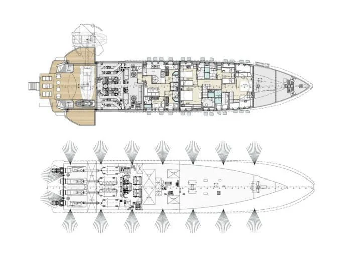 diagram aboard PERSHING 140 Yacht for Sale
